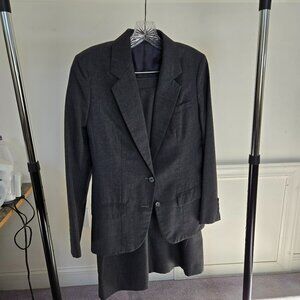 Saint Laurie Women's Wool Dark Gray Skirted Suit, Size 10, Vintage